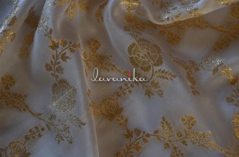 Jacquard Jaal on Dyeable Organza Fabric DnoRV2455